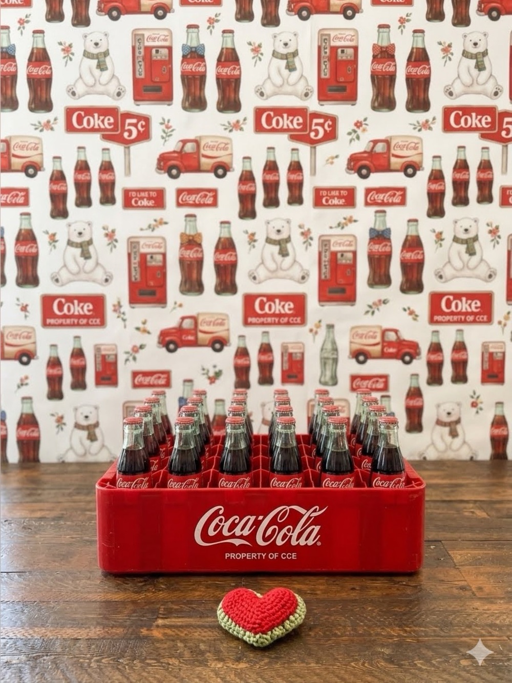 Vintage 1980s Coca-Cola HuskyLite Open Shell Crate Rehrig 18.5"x12.5"